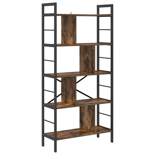 vidaXL Bookshelf 9-Tier 75 x 30 x 156 cm Engineered Wood Smoked Oak