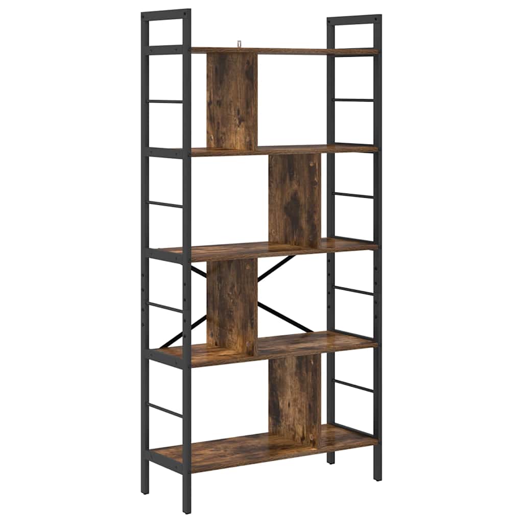 vidaXL Bookshelf 9-Tier 75 x 30 x 156 cm Engineered Wood Smoked Oak