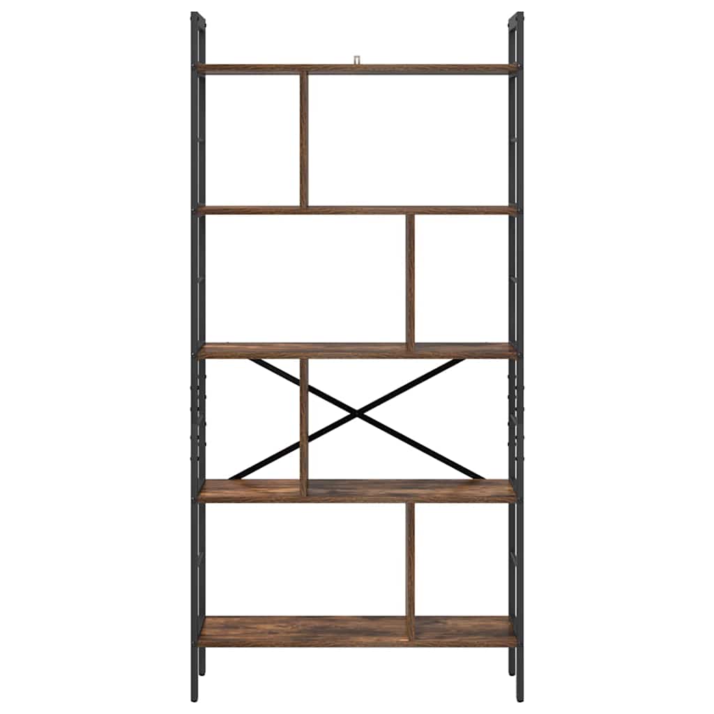 vidaXL Bookshelf Smoked Oak 75 x 30 x 156 cm Engineered Wood