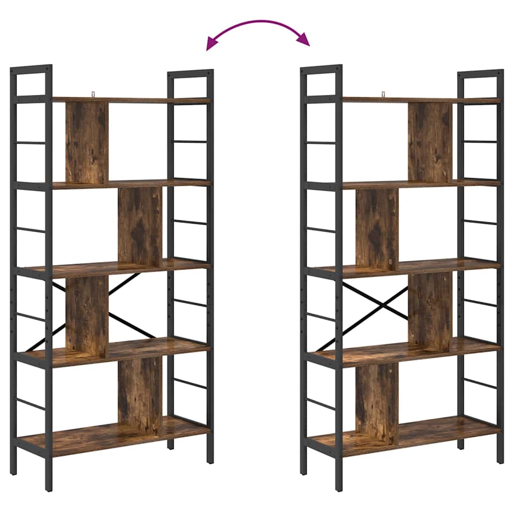 vidaXL Bookshelf 9-Tier 75 x 30 x 156 cm Engineered Wood Smoked Oak