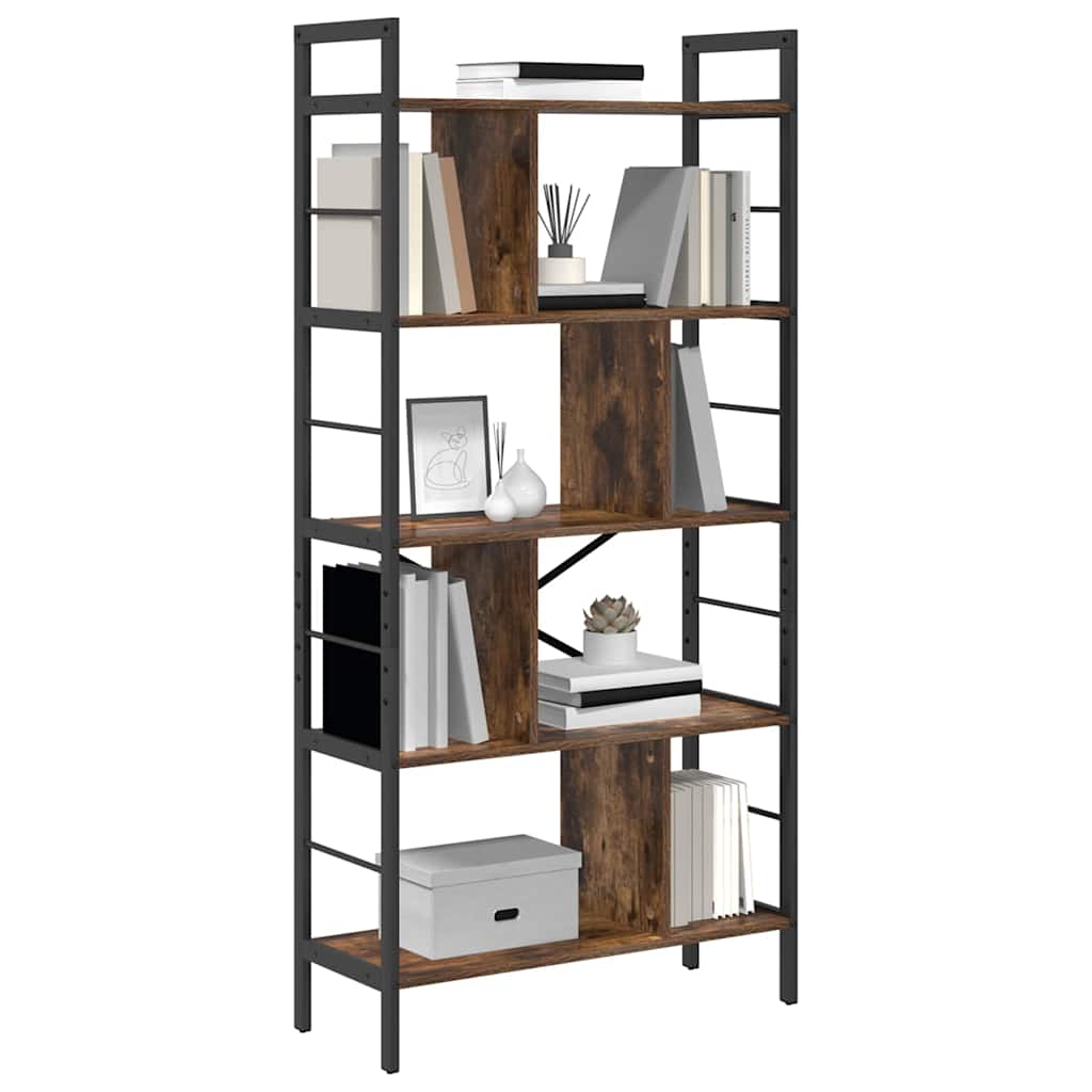 vidaXL Bookshelf Smoked Oak 75 x 30 x 156 cm Engineered Wood