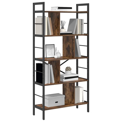 vidaXL Bookshelf 9-Tier 75 x 30 x 156 cm Engineered Wood Smoked Oak