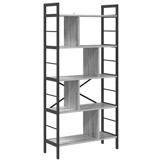 vidaXL Bookshelf 9-Tier 75 x 30 x 156 cm Engineered Wood Grey Sonoma