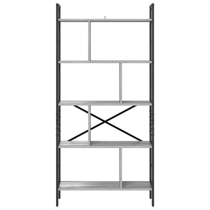 vidaXL Bookshelf Grey Sonoma 75 x 30 x 156 cm Engineered Wood