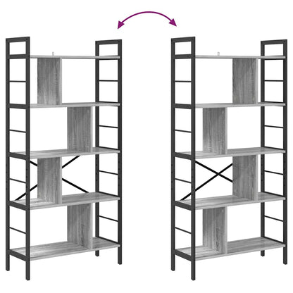 vidaXL Bookshelf Grey Sonoma 75 x 30 x 156 cm Engineered Wood