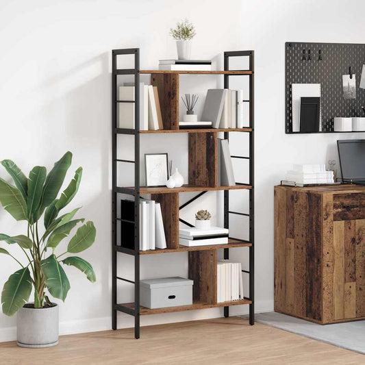 vidaXL Bookshelf 9-Tier 75 x 30 x 156 cm Engineered Wood Old Wood