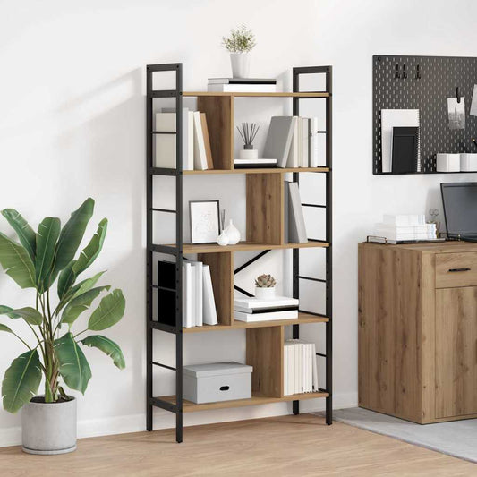 vidaXL Bookshelf 9-Tier 75 x 30 x 156 cm Engineered Wood Artisan Oak