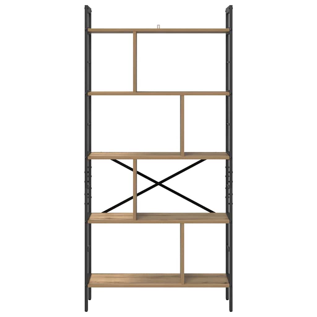 vidaXL Bookshelf 9-Tier 75 x 30 x 156 cm Engineered Wood Artisan Oak