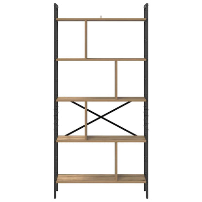 vidaXL Bookshelf 9-Tier 75 x 30 x 156 cm Engineered Wood Artisan Oak