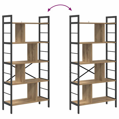 vidaXL Bookshelf 9-Tier 75 x 30 x 156 cm Engineered Wood Artisan Oak