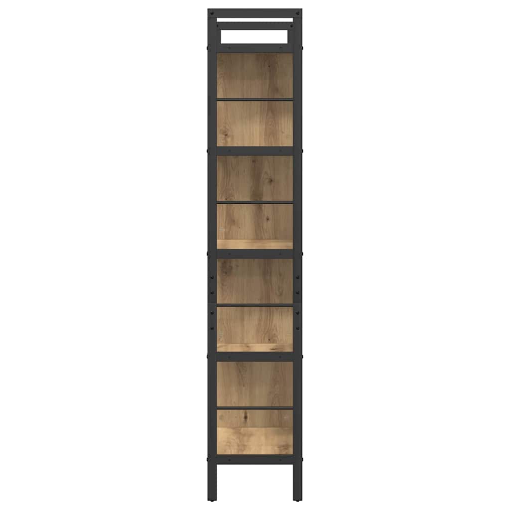 vidaXL Bookshelf 9-Tier 75 x 30 x 156 cm Engineered Wood Artisan Oak