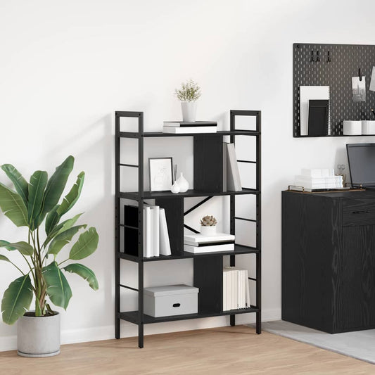 vidaXL Bookshelf 7-Tier 75 x 30 x 123.5 cm Engineered Wood Black Oak