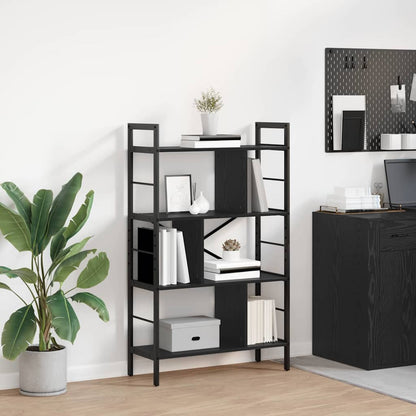 vidaXL Bookshelf 7-Tier 75 x 30 x 123.5 cm Engineered Wood Black Oak