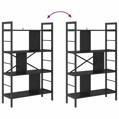 vidaXL Bookshelf 7-Tier 75 x 30 x 123.5 cm Engineered Wood Black Oak