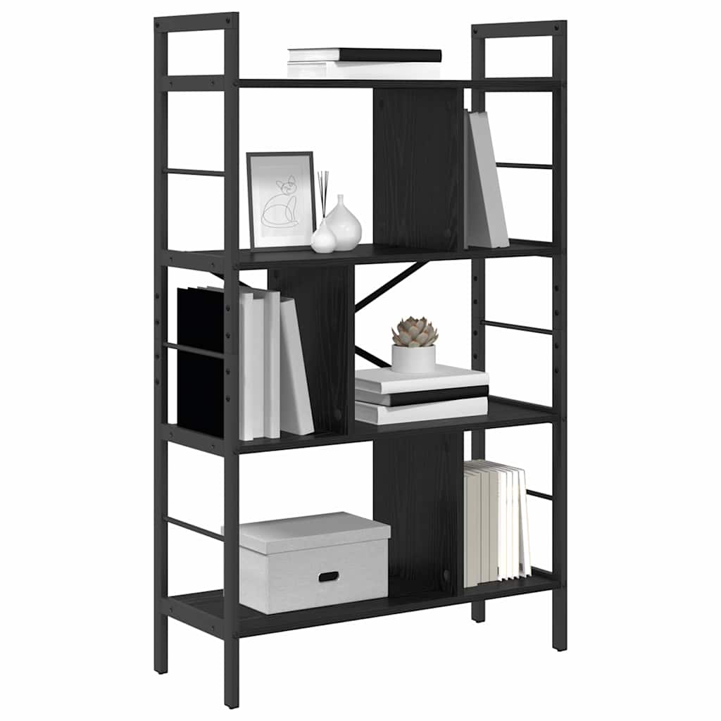 vidaXL Bookshelf 7-Tier 75 x 30 x 123.5 cm Engineered Wood Black Oak