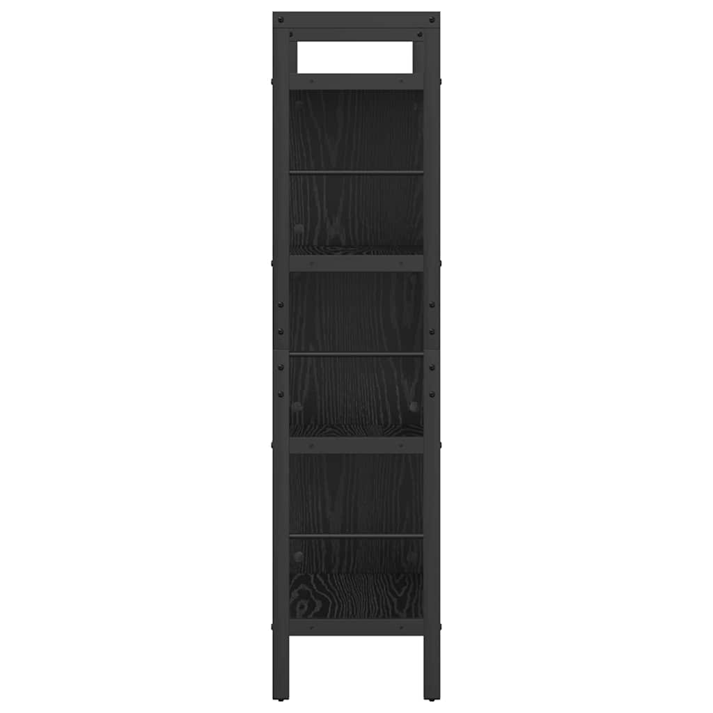 vidaXL Bookshelf Black Oak 75 x 30 x 123.5 cm Engineered Wood