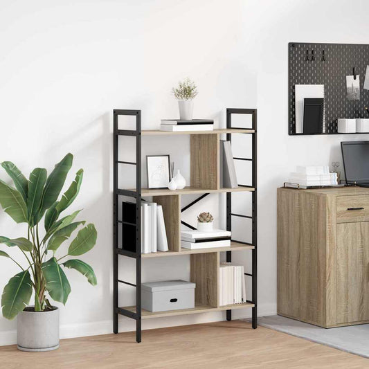 vidaXL Bookshelf 7-Tier 75 x 30 x 123.5 cm Engineered Wood Sonoma Oak
