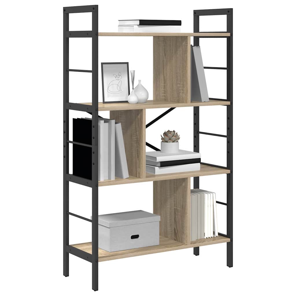 vidaXL Bookshelf 7-Tier 75 x 30 x 123.5 cm Engineered Wood Sonoma Oak