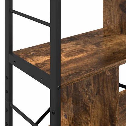 vidaXL Bookshelf Smoked Oak 75 x 30 x 123.5 cm Engineered Wood 7-Tier