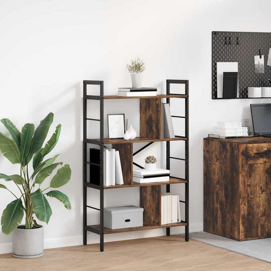 vidaXL Bookshelf 7-Tier 75 x 30 x 123.5 cm Engineered Wood Smoked Oak
