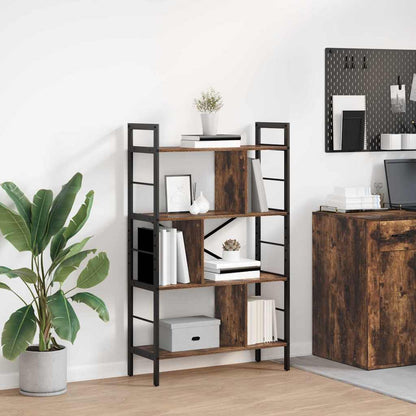 vidaXL Bookshelf Smoked Oak 75 x 30 x 123.5 cm Engineered Wood 7-Tier