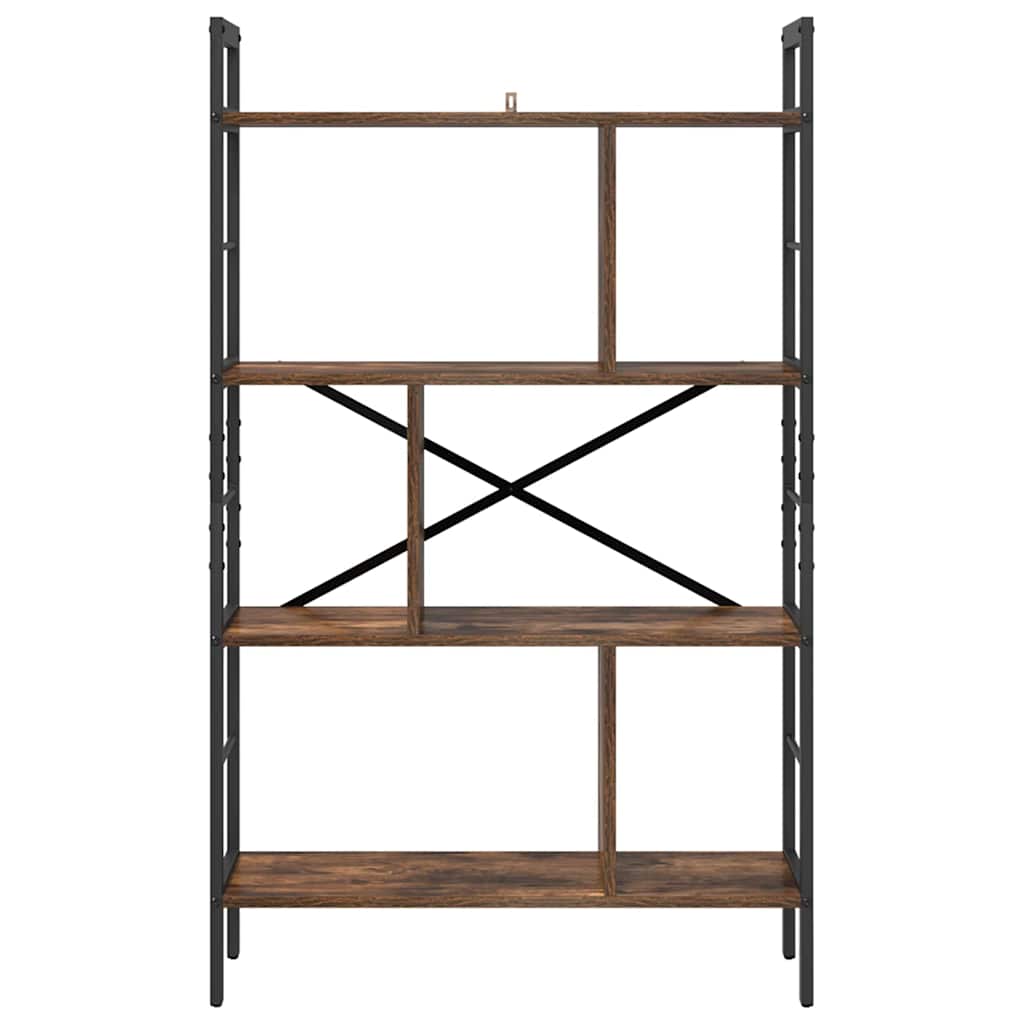 vidaXL Bookshelf Smoked Oak 75 x 30 x 123.5 cm Engineered Wood