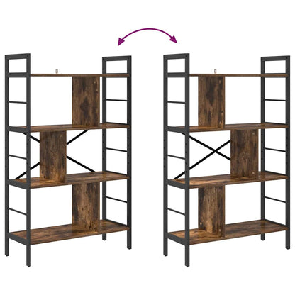 vidaXL Bookshelf Smoked Oak 75 x 30 x 123.5 cm Engineered Wood 7-Tier