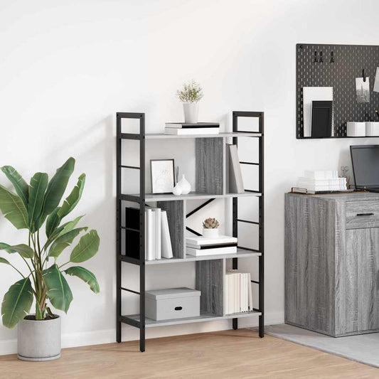 vidaXL Bookshelf 7-Tier 75 x 30 x 123.5 cm Engineered Wood Grey Sonoma