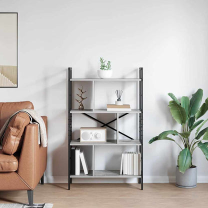 vidaXL Bookshelf 7-Tier 75 x 30 x 123.5 cm Engineered Wood Grey Sonoma