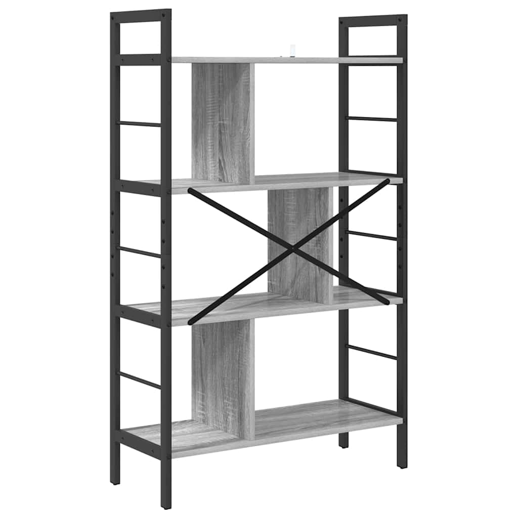 vidaXL Bookshelf 7-Tier 75 x 30 x 123.5 cm Engineered Wood Grey Sonoma