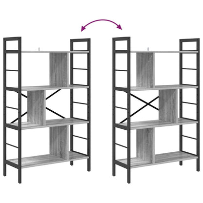 vidaXL Bookshelf 7-Tier 75 x 30 x 123.5 cm Engineered Wood Grey Sonoma