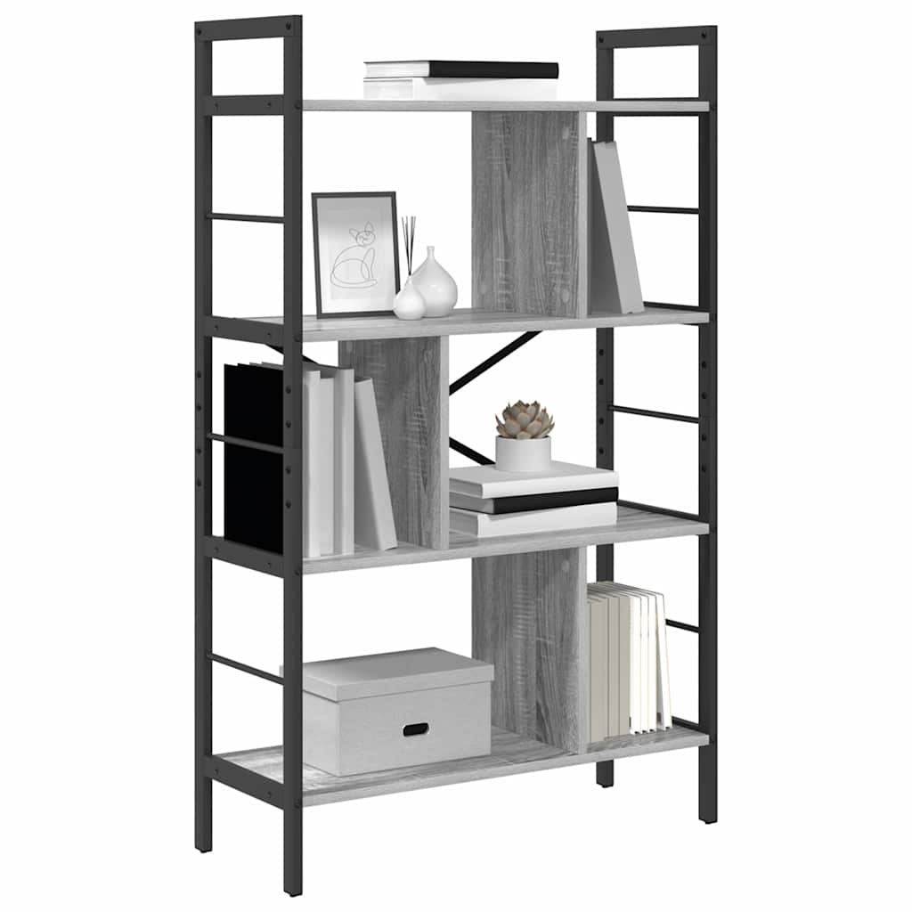 vidaXL Bookshelf 7-Tier 75 x 30 x 123.5 cm Engineered Wood Grey Sonoma