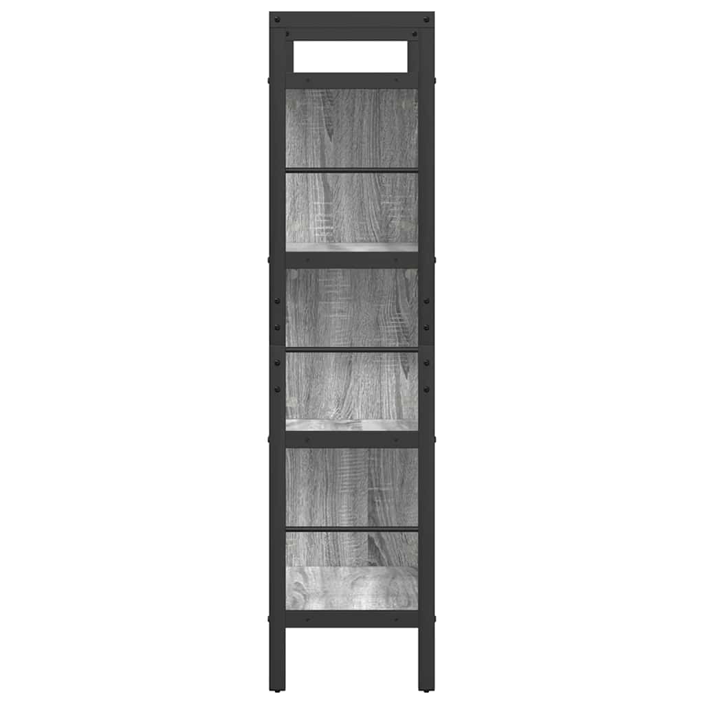 vidaXL Bookshelf 7-Tier 75 x 30 x 123.5 cm Engineered Wood Grey Sonoma