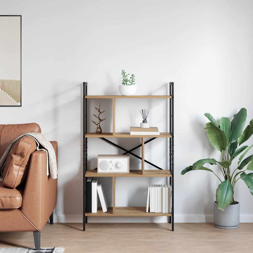 vidaXL Bookshelf 7-Tier 75 x 30 x 123.5 cm Engineered Wood Artisan Oak