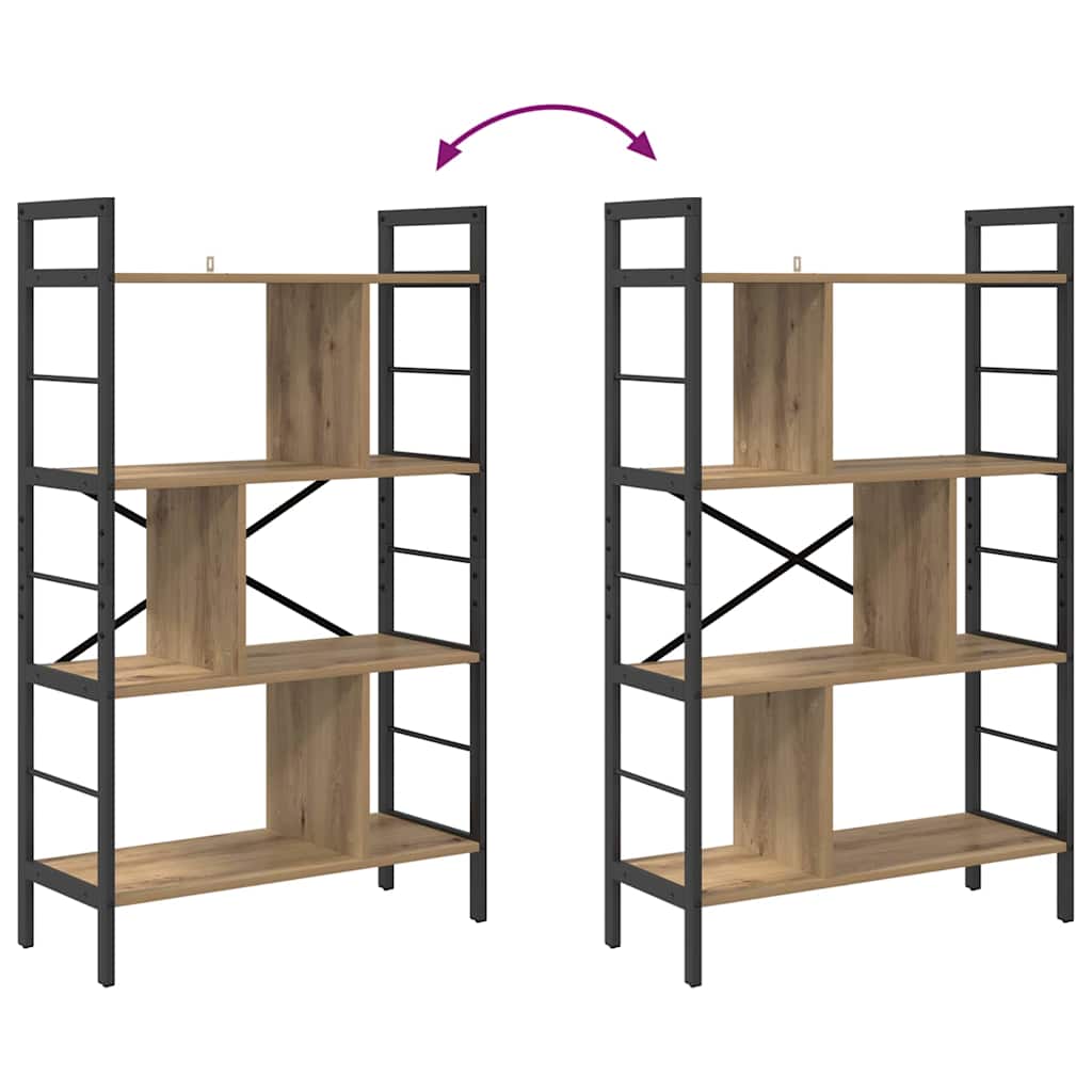 vidaXL Bookshelf 7-Tier 75 x 30 x 123.5 cm Engineered Wood Artisan Oak