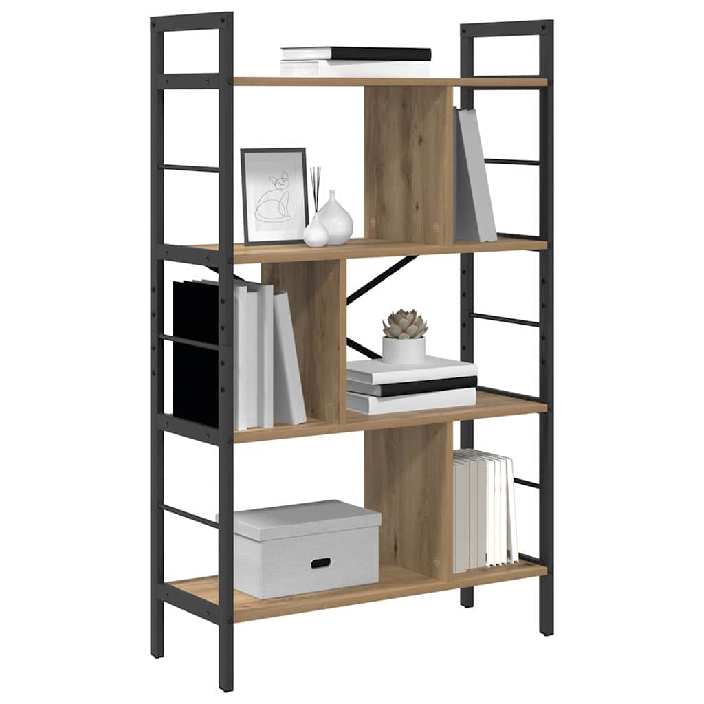 vidaXL Bookshelf 7-Tier 75 x 30 x 123.5 cm Engineered Wood Artisan Oak