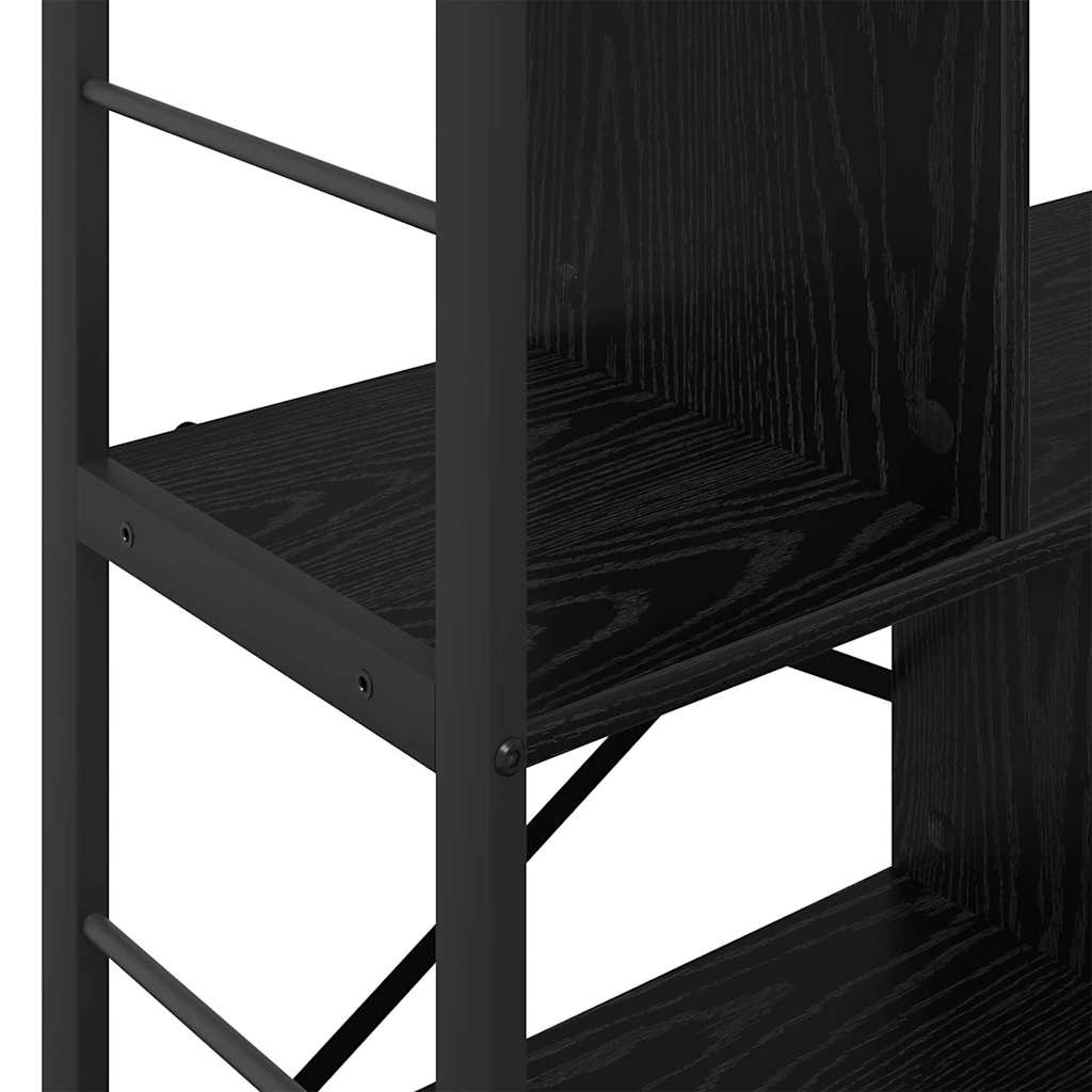 vidaXL Bookshelf 5-Tier 75 x 30 x 91 cm Engineered Wood Black Oak