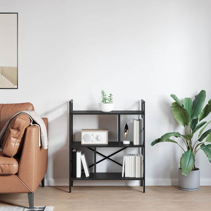vidaXL Bookshelf Black Oak 75 x 30 x 91 cm Engineered Wood