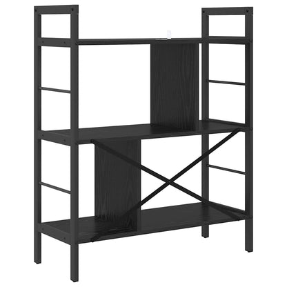 vidaXL Bookshelf Black Oak 75 x 30 x 91 cm Engineered Wood