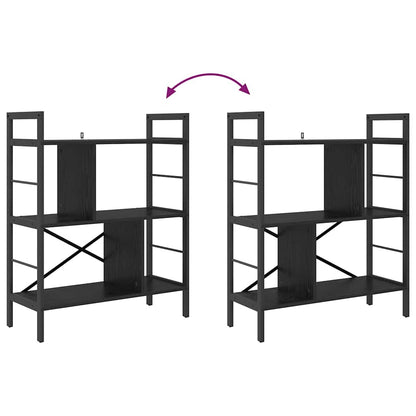 vidaXL Bookshelf Black Oak 75 x 30 x 91 cm Engineered Wood
