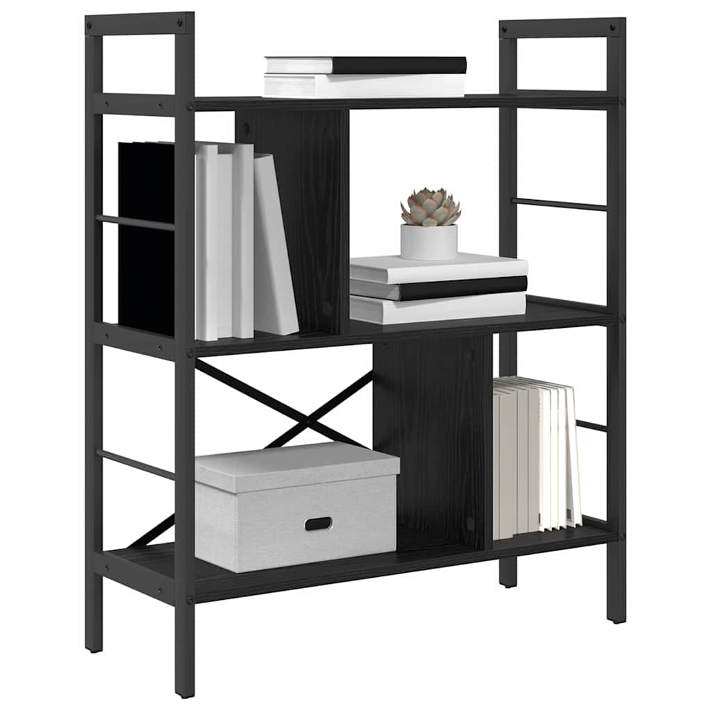vidaXL Bookshelf Black Oak 75 x 30 x 91 cm Engineered Wood