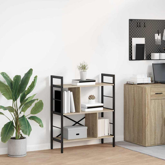 vidaXL Bookshelf 5-Tier 75 x 30 x 91 cm Engineered Wood Sonoma Oak