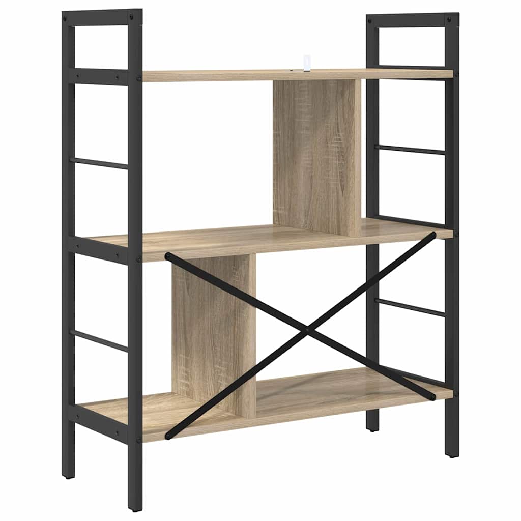vidaXL Bookshelf Sonoma Oak 75 x 30 x 91 cm Engineered Wood