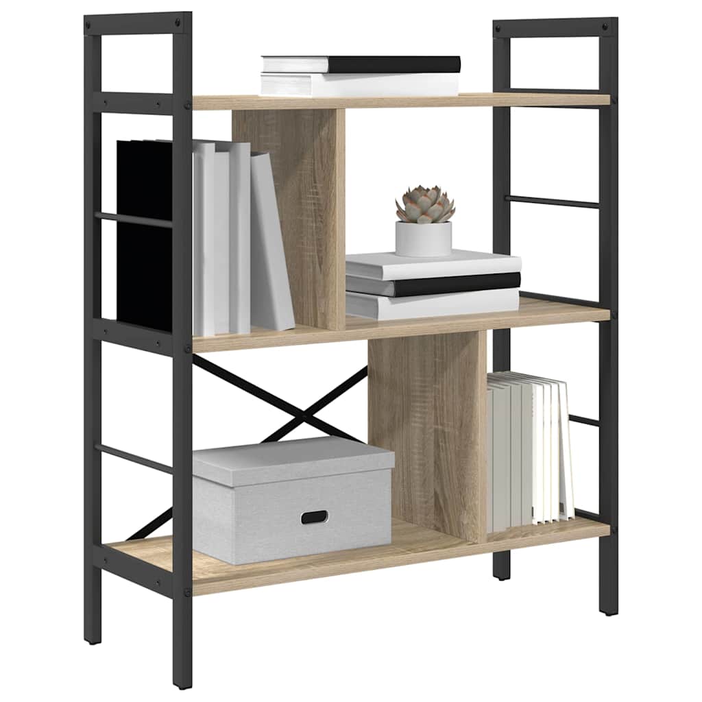 vidaXL Bookshelf Sonoma Oak 75 x 30 x 91 cm Engineered Wood