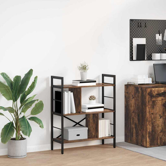 vidaXL Bookshelf 5-Tier 75 x 30 x 91 cm Engineered Wood Smoked Oak