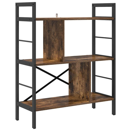 vidaXL Bookshelf 5-Tier 75 x 30 x 91 cm Engineered Wood Smoked Oak