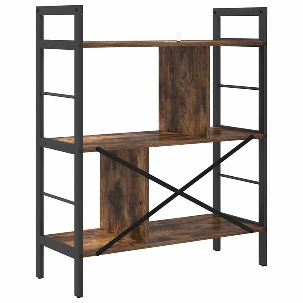 vidaXL Bookshelf 5-Tier 75 x 30 x 91 cm Engineered Wood Smoked Oak