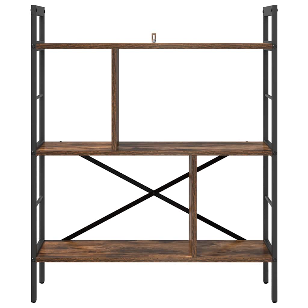 vidaXL Bookshelf Smoked Oak 75 x 30 x 91 cm Engineered Wood