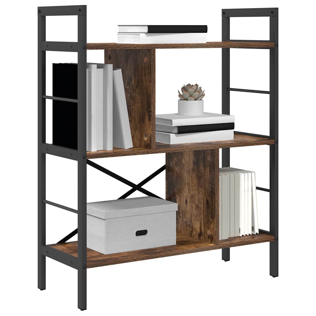 vidaXL Bookshelf 5-Tier 75 x 30 x 91 cm Engineered Wood Smoked Oak