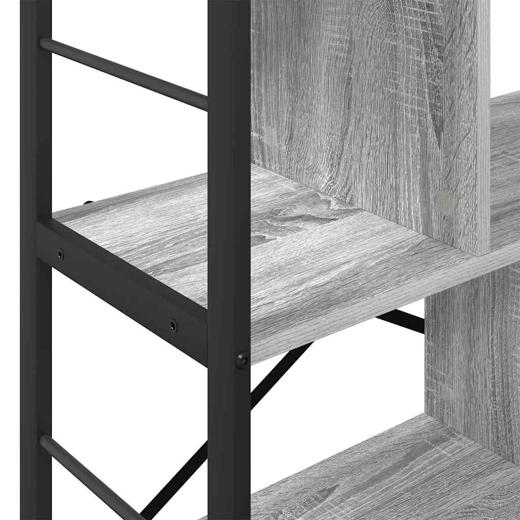 vidaXL Bookshelf 5-Tier 75 x 30 x 91 cm Engineered Wood Grey Sonoma